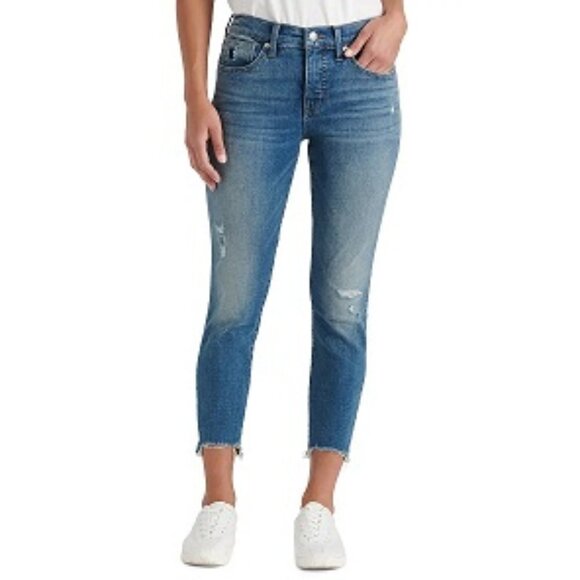 Lucky Brand Denim - Lucky Brand Ava Distressed Chewed Hem Crop Skinny Jeans P1034